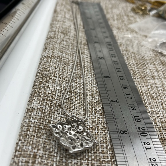 Beautiful Absolute 925 Italy Sterling Silver Necklace with CZ Pendant - Picture 14 of 15